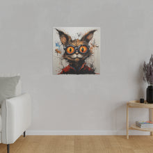 Load image into Gallery viewer, Funky Professor Cat Wall Art | Square Matte Canvas