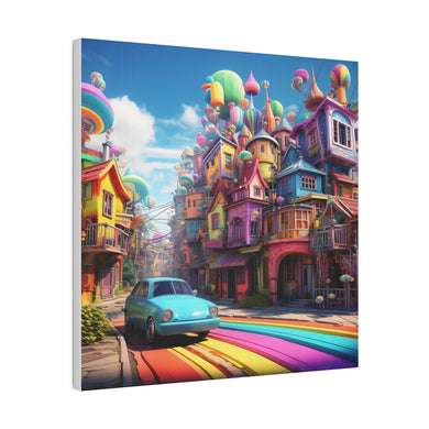 Fantasy Town Wall Art | Square Matte Canvas