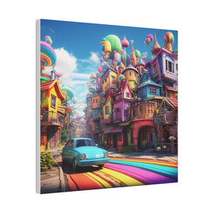 Fantasy Town Wall Art | Square Matte Canvas