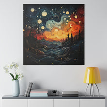 Load image into Gallery viewer, Swirling Night Wall Art | Square Matte Canvas