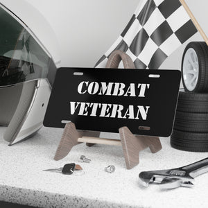 Combat Veteran Black Vanity Plate