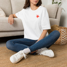 Load image into Gallery viewer, Sparkle Chest Logo T-Shirt — Minimal Red Star Graphic Tee
