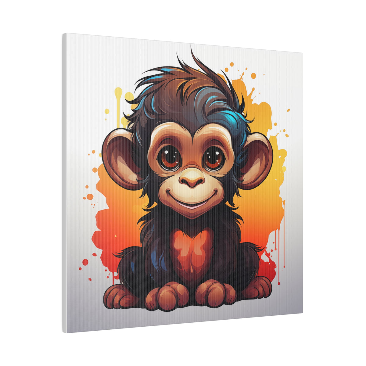 Baby Monkey Wall Art Square Matte Canvas Stryker Wear