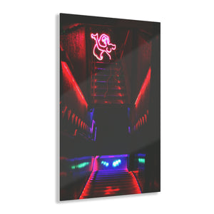 Stairway Neon Lights Acrylic Prints