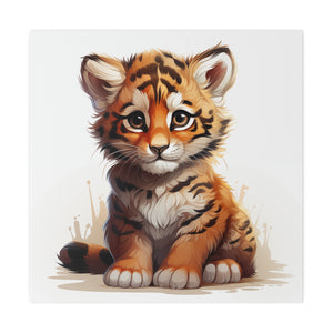 Tiger Cub Wall Art | Square Matte Canvas