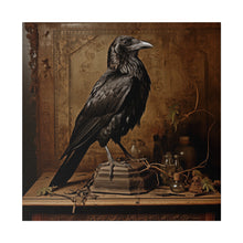 Load image into Gallery viewer, Raven on s Writing Desk Wall Art | Square Matte Canvas