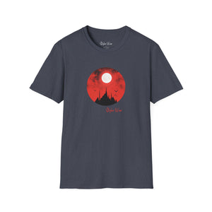 Spooky Mountains & Red Sky  | Unisex Softstyle T-Shirt