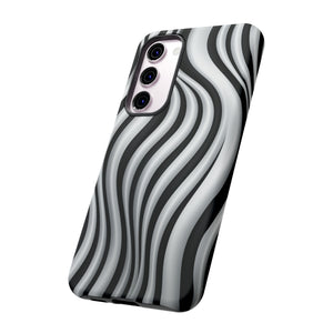 Funky Lines Black and White | iPhone, Samsung Galaxy, and Google Pixel Tough Cases