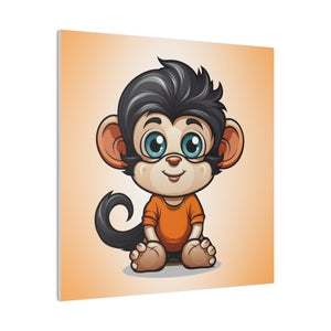 Kid Monkey Wall Art | Square Matte Canvas