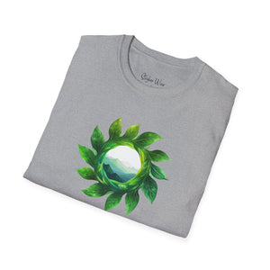 Leaves & Mountains Art | Unisex Softstyle T-Shirt