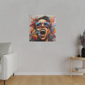 Man Yelling  Pop Wall Art | Square Matte Canvas