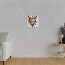 Load image into Gallery viewer, Abstract Steampunk Cat Wall Art | Square Matte Canvas