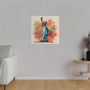 Lady Liberty Pop Wall Art | Square Matte Canvas