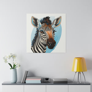 Zebra Wall Art | Square Matte Canvas