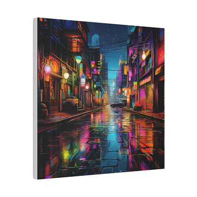 Colorful City Street | Wall Art | Matte Canvas