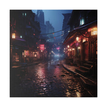 Load image into Gallery viewer, City Alley at Night Wall Art | Matte Canvas