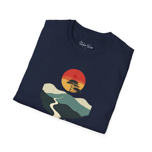 Sunset on the Savanna Minimalist Art | Unisex Softstyle T-Shirt