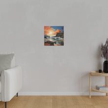 Load image into Gallery viewer, Painted Hawaiian Beach Wall Art | Square Matte Canvas