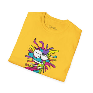 Neon Funny Face Pop Art | Unisex Softstyle T-Shirt