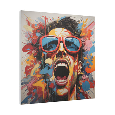 Man Yelling  Pop Wall Art | Square Matte Canvas