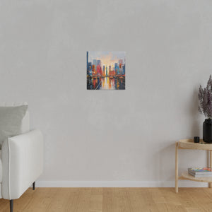 Painted City Wall Art | Square Matte Canvas