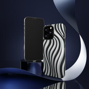 Funky Lines Black and White | iPhone, Samsung Galaxy, and Google Pixel Tough Cases