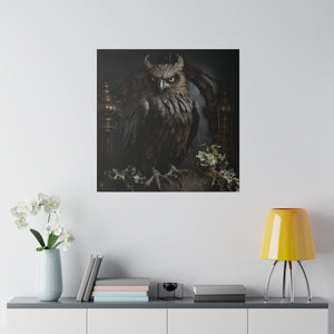 Gothic Owl Wall Art | Square Matte Canvas