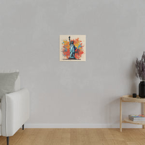 Lady Liberty Pop Wall Art | Square Matte Canvas