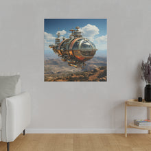 Load image into Gallery viewer, Steampunk Airship Wall Art | Square Matte Canvas