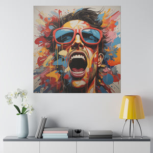 Man Yelling  Pop Wall Art | Square Matte Canvas