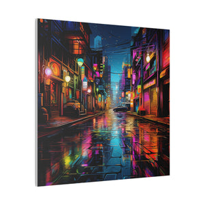 Colorful City Street | Wall Art | Matte Canvas