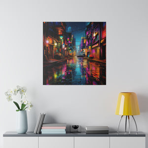 Colorful City Street | Wall Art | Matte Canvas