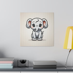 Happy Elephant Wall Art | Square Matte Canvas