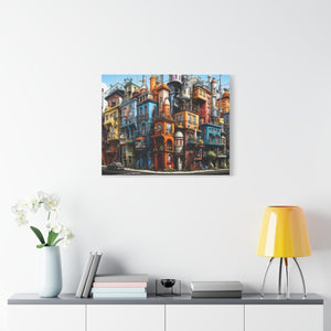 Painted City Block | Horizontal Matte Canvas