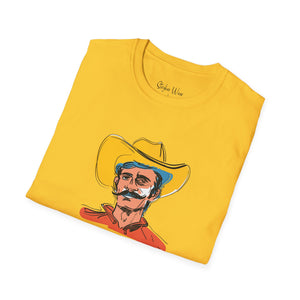 Retro Cowboy Sketch | Unisex Softstyle T-Shirt