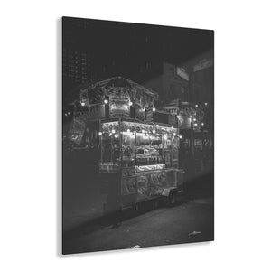 NYC Food Cart Black & White Acrylic Prints