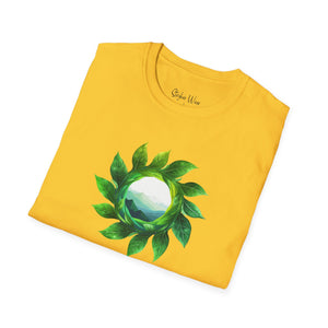 Leaves & Mountains Art | Unisex Softstyle T-Shirt