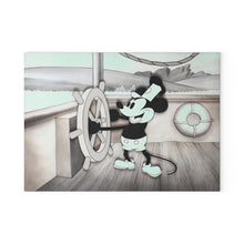 Load image into Gallery viewer, Steamboat Willie Glass Cutting Board