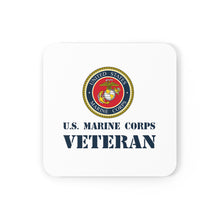 Load image into Gallery viewer, U.S. Marine Corps Veteran Corkwood Coaster Set