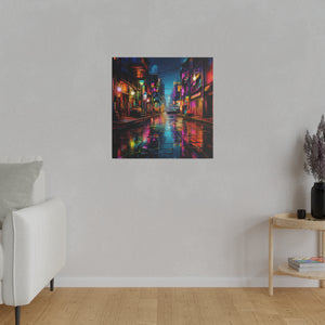 Colorful City Street | Wall Art | Matte Canvas