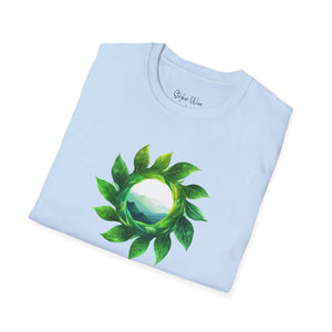 Leaves & Mountains Art | Unisex Softstyle T-Shirt