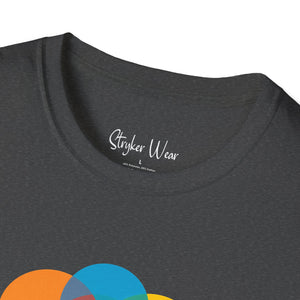 Minimalist Colorful Circles Art | Unisex Softstyle T-Shirt