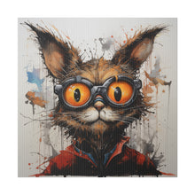 Load image into Gallery viewer, Funky Professor Cat Wall Art | Square Matte Canvas