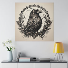 Load image into Gallery viewer, Vintage Gothic Crow Wall Art | Square Matte Canvas