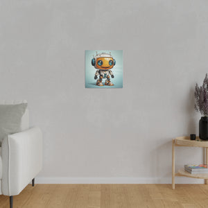 Happy Robot Wall Art | Square Matte Canvas