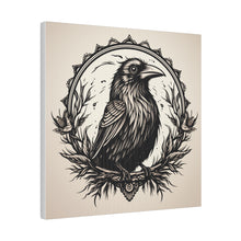 Load image into Gallery viewer, Vintage Gothic Crow Wall Art | Square Matte Canvas