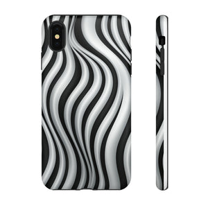 Funky Lines Black and White | iPhone, Samsung Galaxy, and Google Pixel Tough Cases