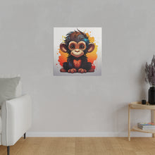 Load image into Gallery viewer, Baby Monkey Wall Art | Square Matte Canvas