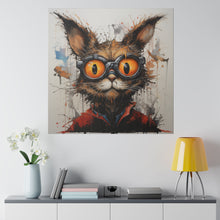 Load image into Gallery viewer, Funky Professor Cat Wall Art | Square Matte Canvas