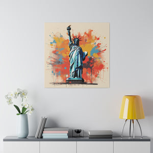 Lady Liberty Pop Wall Art | Square Matte Canvas